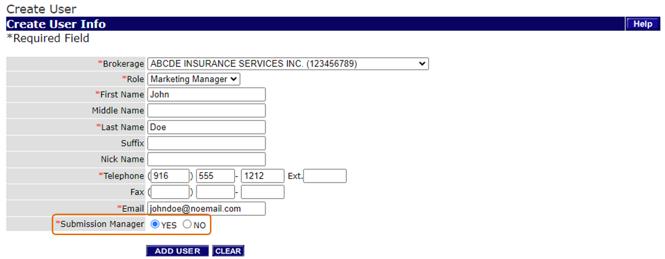 Click YES in the Submission Manager field