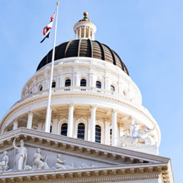 A picture of the outer dome of the California State Capitol building. A picture of the outer dome of the California State Capitol building.