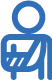 Line art icon of a person with an arm wrapped in a sling Line art icon of a person with an arm wrapped in a sling