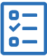 Line art icon of a document with boxes on it, with one checked off Line art icon of a document with boxes on it, with one checked off