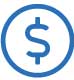 A dollar sign in the center of a circle. A dollar sign in the center of a circle.